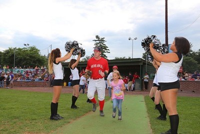 First Basemen John Nogowski (Florida State) heads onto the field with his baseball buddies